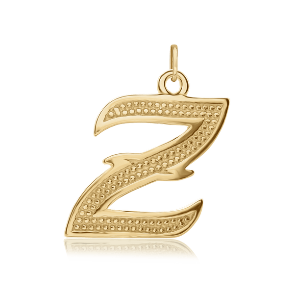 ITI NYC Fancy Pro Caption Bold with Beaded Design in 14K Gold (17mm) (100% Polished with Bail)