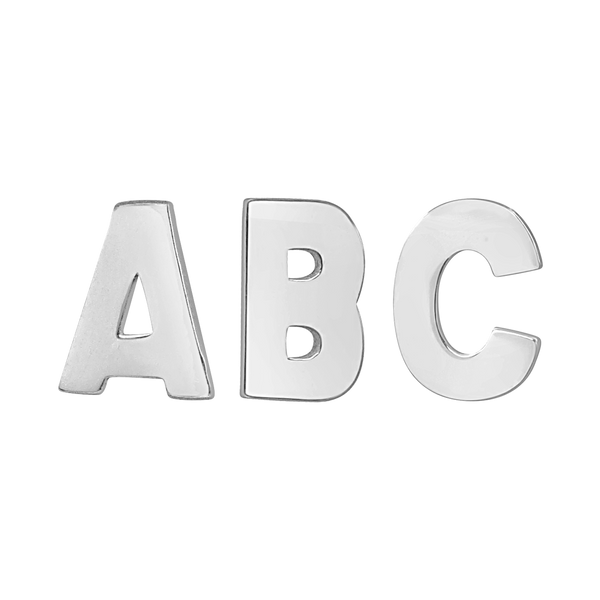 Block Initials in Sterling Silver (6.00 mm)