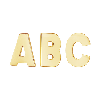 Block Initials in 14K Gold (6.00 mm)
