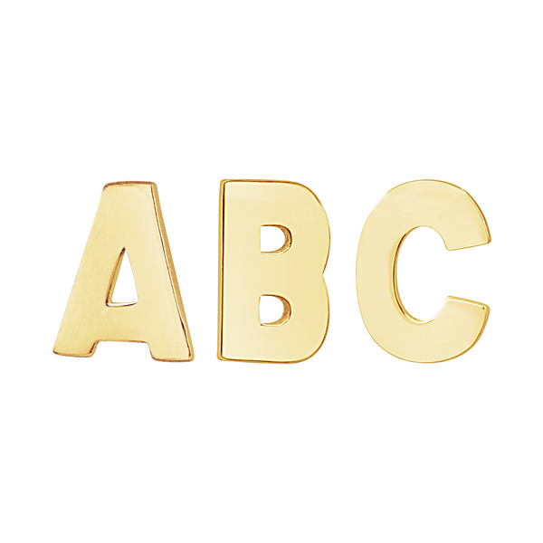 Block Initials in 14K Gold (6.00 mm)