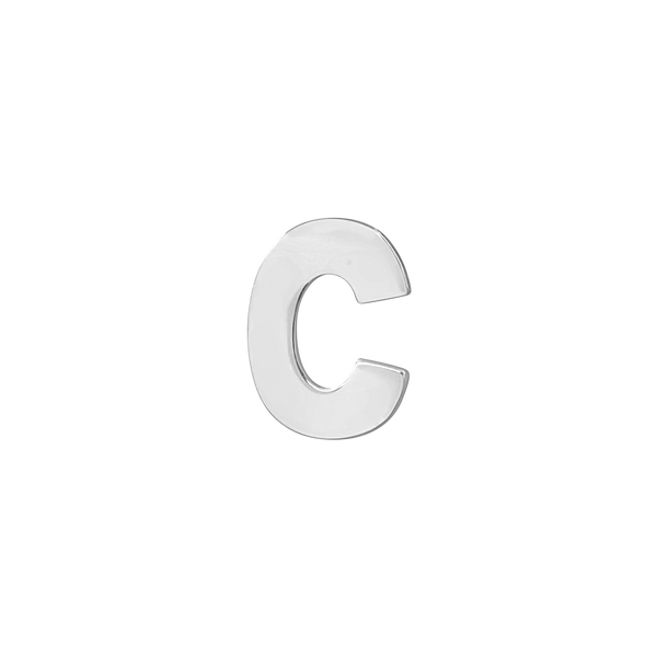 Block Initials in Sterling Silver (6.00 mm)