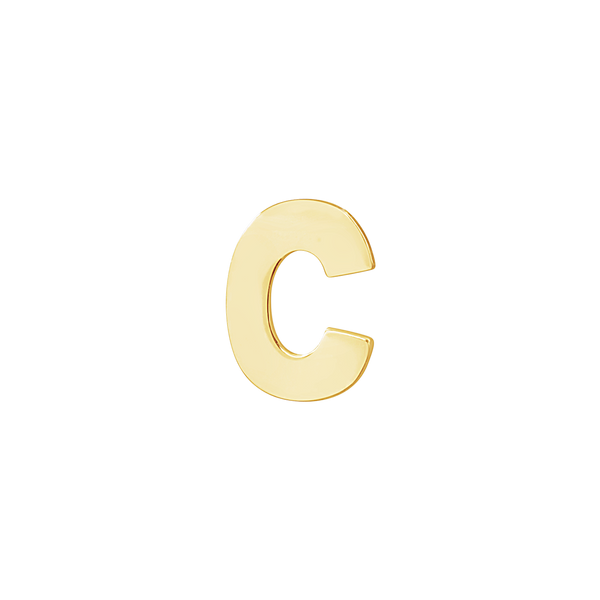 Block Initials in 14K Gold (6.00 mm)