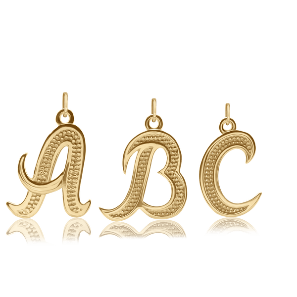 ITI NYC Fancy Pro Caption Bold with Beaded Design in 14K Gold (17mm) (100% Polished with Bail)