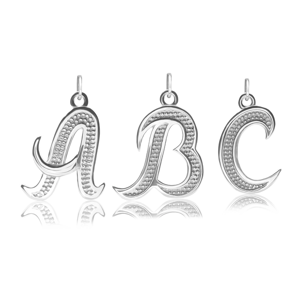 ITI NYC Fancy Pro Caption Bold with Beaded Design in Sterling Silver (17mm) (100% Polished with Bail)