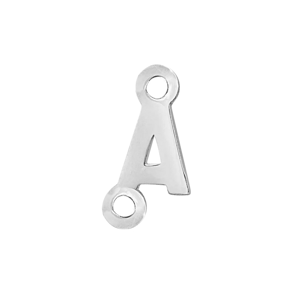 Block Initials with Two Jump Rings in 14K Gold (8.00 mm)
