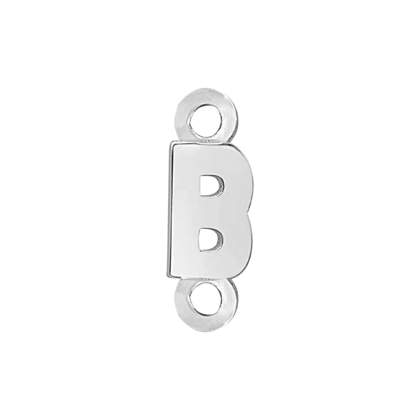 Block Initials with Two Jump Rings in 14K Gold (8.00 mm)