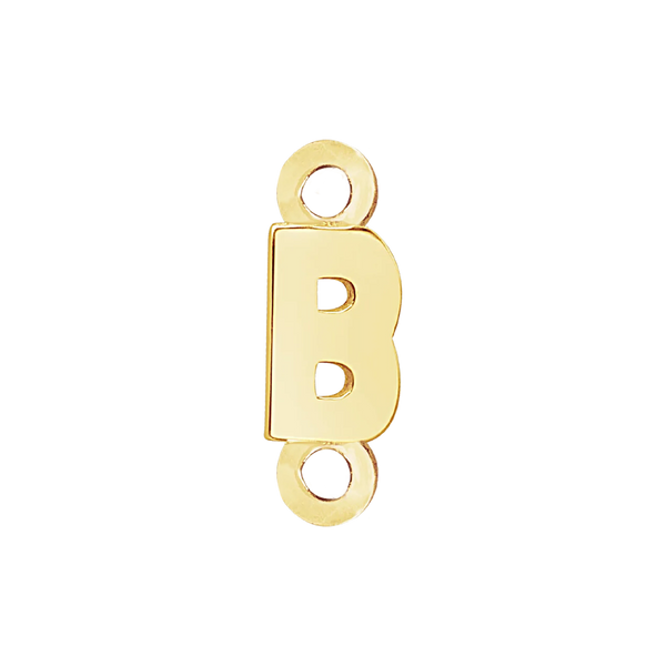Block Initials with Two Jump Rings in 14K Gold (8.00 mm)