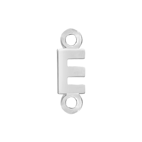 Block Initials with Two Jump Rings in Sterling Silver (8.00 mm)