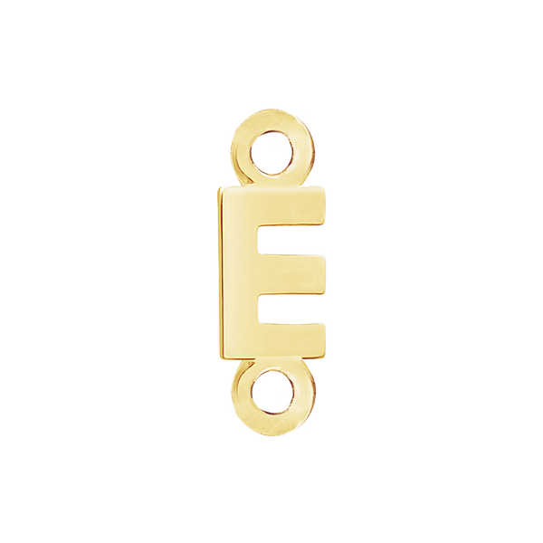 Block Initials with Two Jump Rings in 14K Gold (8.00 mm)