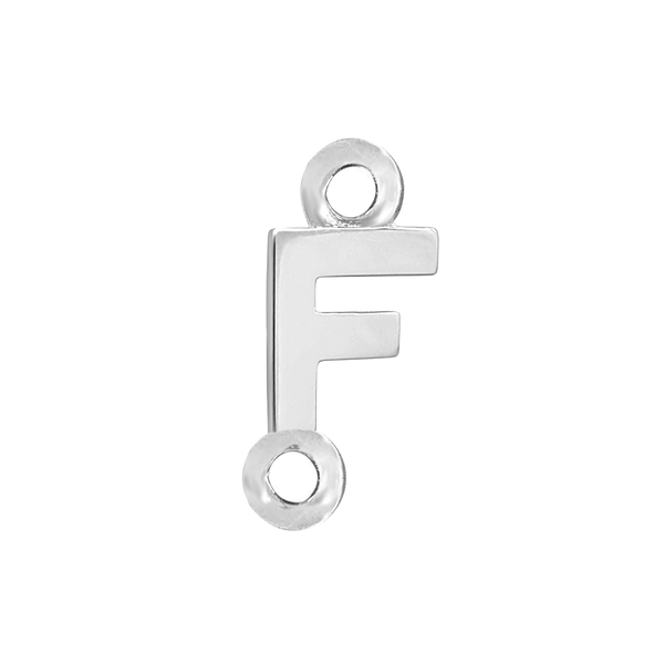 Block Initials with Two Jump Rings in 14K Gold (8.00 mm)