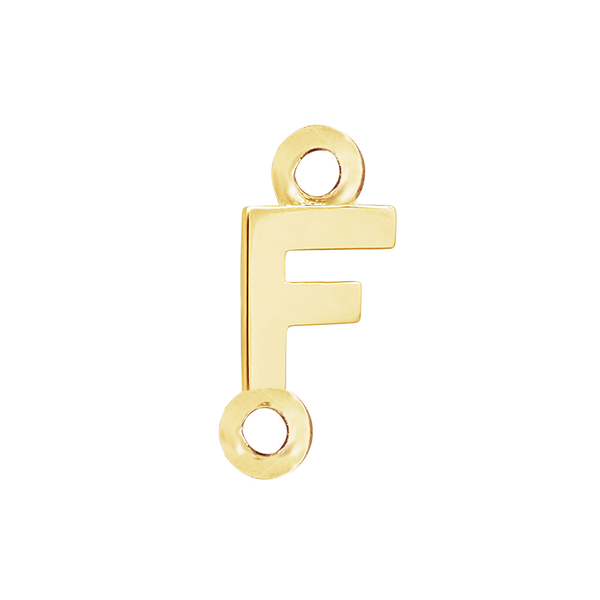 Block Initials with Two Jump Rings in 14K Gold (8.00 mm)