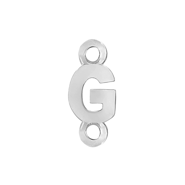 Block Initials with Two Jump Rings in Sterling Silver (8.00 mm)