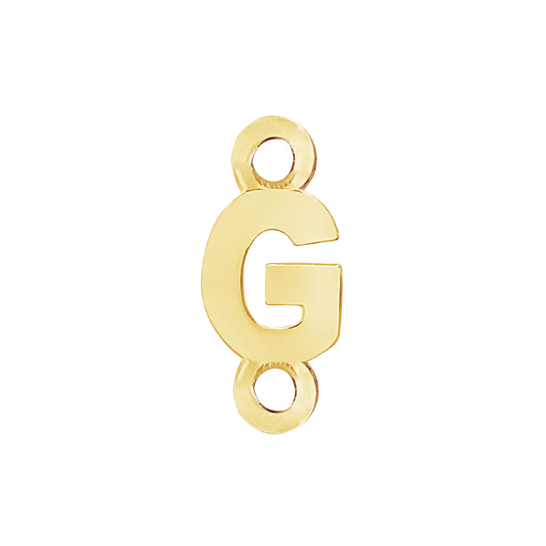 Block Initials with Two Jump Rings in 14K Gold (8.00 mm)