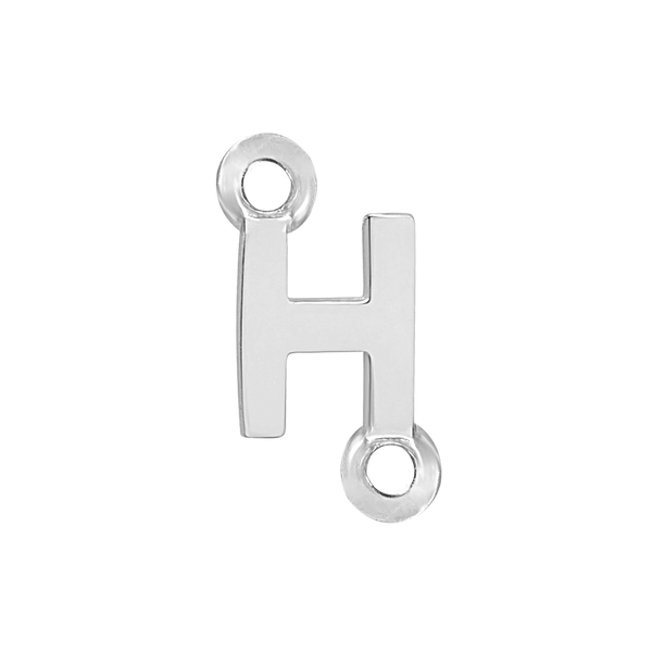 Block Initials with Two Jump Rings in 14K Gold (8.00 mm)