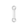 Block Initials with Two Jump Rings in Sterling Silver (8.00 mm)