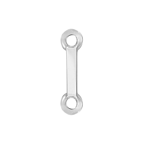 Block Initials with Two Jump Rings in Sterling Silver (8.00 mm)