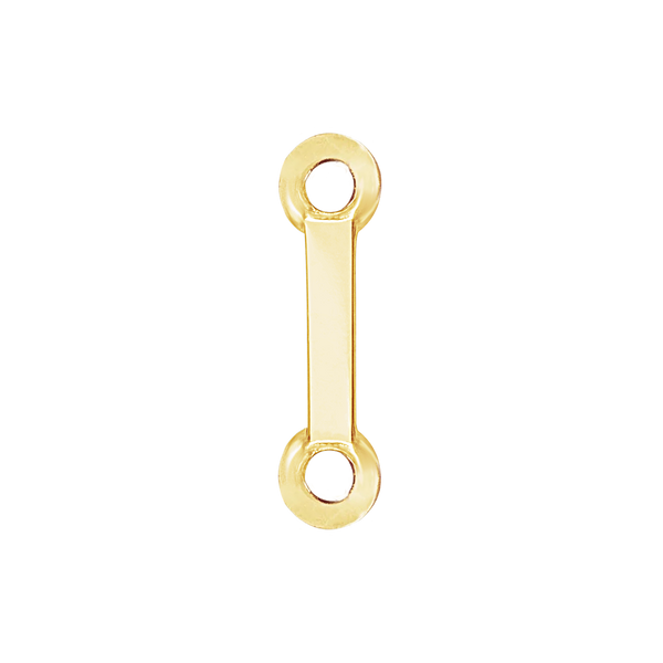 Block Initials with Two Jump Rings in 14K Gold (8.00 mm)