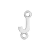 Block Initials with Two Jump Rings in Sterling Silver (8.00 mm)