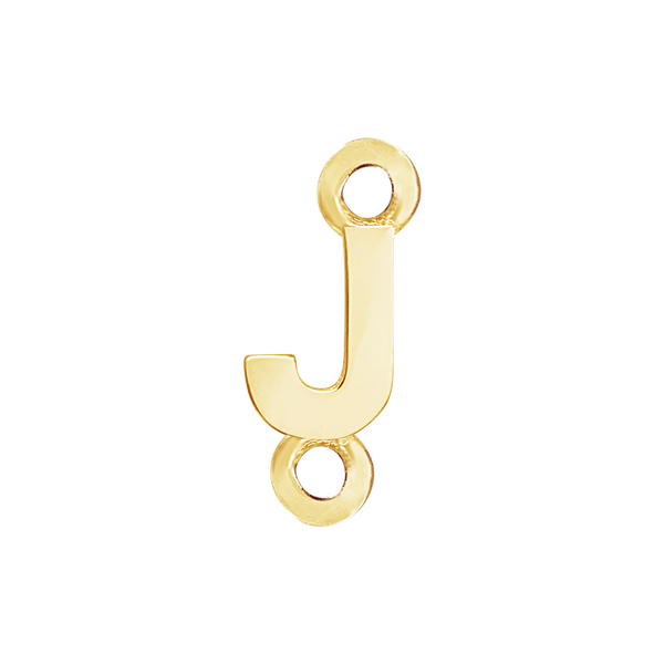 Block Initials with Two Jump Rings in 14K Gold (8.00 mm)