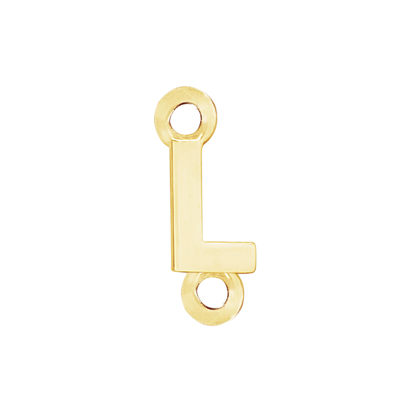 Block Initials with Two Jump Rings in 14K Gold (8.00 mm)