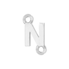 Block Initials with Two Jump Rings in Sterling Silver (8.00 mm)
