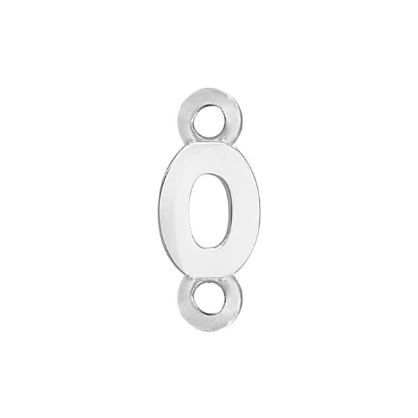 Block Initials with Two Jump Rings in Sterling Silver (8.00 mm)