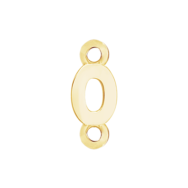 Block Initials with Two Jump Rings in 14K Gold (8.00 mm)
