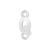 Block Initials with Two Jump Rings in Sterling Silver (8.00 mm)