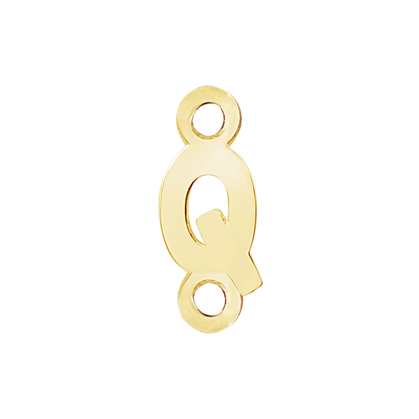 Block Initials with Two Jump Rings in 14K Gold (8.00 mm)