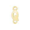 Block Initials with Two Jump Rings in 14K Gold (8.00 mm)