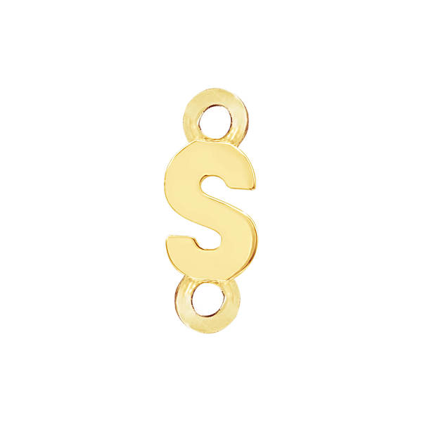 Block Initials with Two Jump Rings in 14K Gold (8.00 mm)