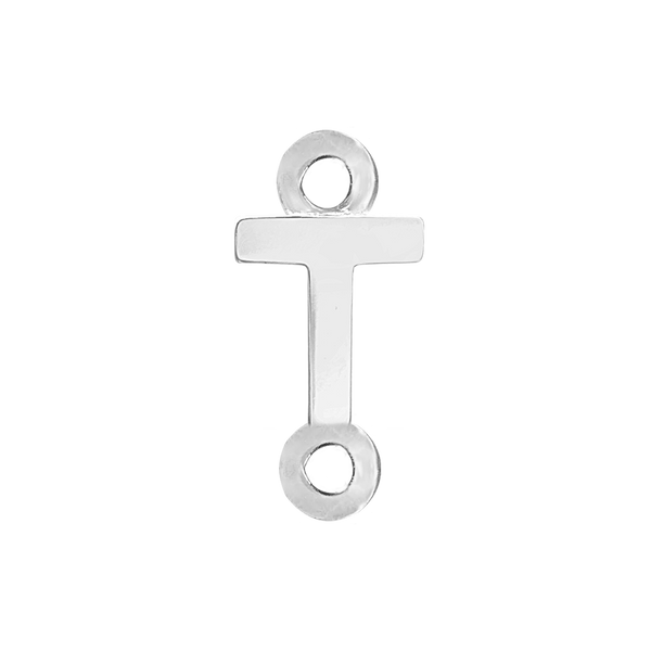 Block Initials with Two Jump Rings in 14K Gold (8.00 mm)