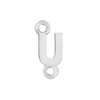 Block Initials with Two Jump Rings in Sterling Silver (8.00 mm)