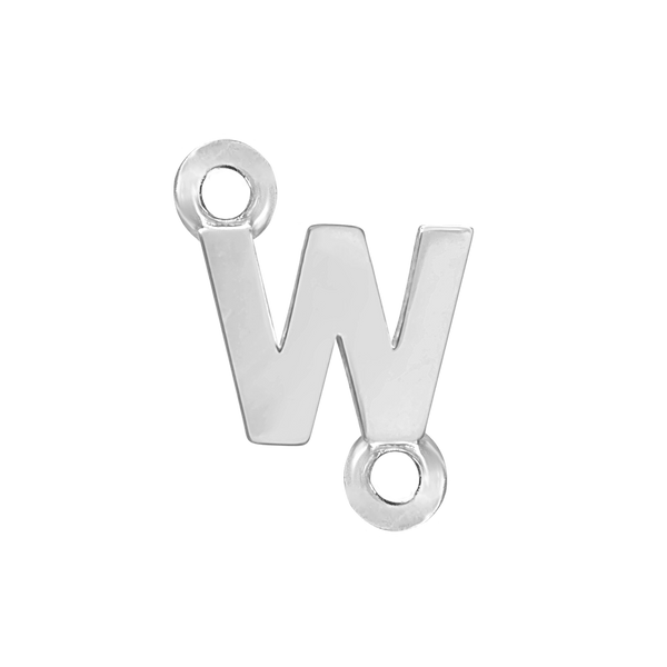 Block Initials with Two Jump Rings in Sterling Silver (8.00 mm)