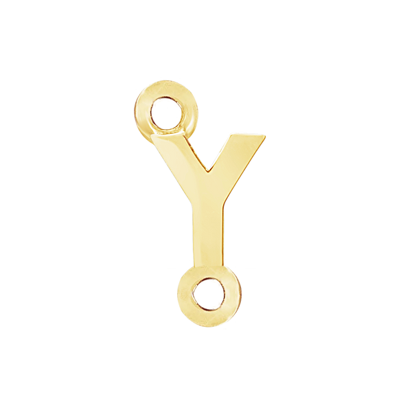 Block Initials with Two Jump Rings in 14K Gold (8.00 mm)