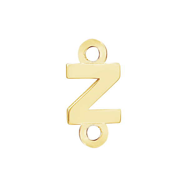Block Initials with Two Jump Rings in 14K Gold (8.00 mm)