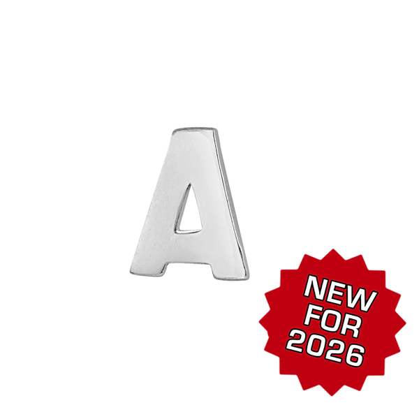 Block Initials in Sterling Silver (10.00 mm)