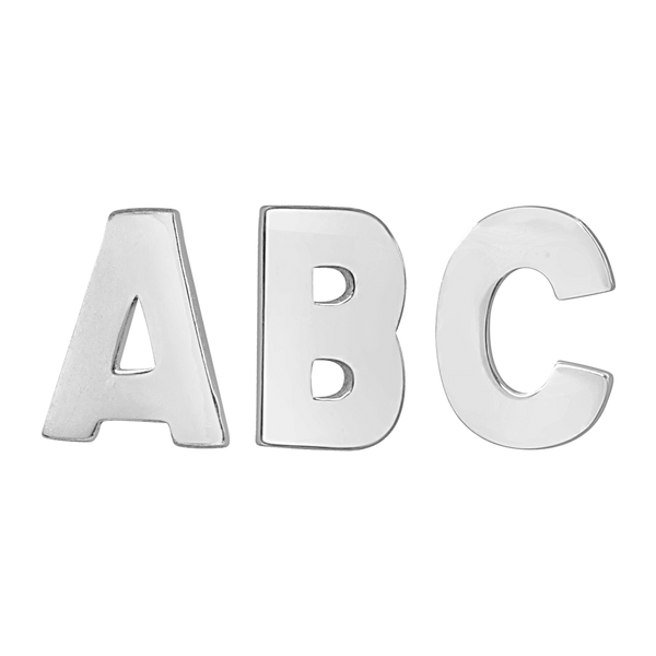Block Initials in Sterling Silver (10.00 mm)