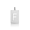 ITI NYC Uppercase Block Cut Out in Sterling Silver (28mm) (100% Polished with Bail)