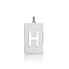 ITI NYC Uppercase Block Cut Out in Sterling Silver (28mm) (100% Polished with Bail)