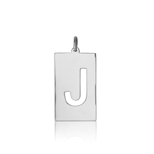 Load image into Gallery viewer, ITI NYC Uppercase Block Cut Out in Sterling Silver (28mm) (100% Polished with Bail)
