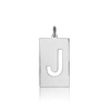 ITI NYC Uppercase Block Cut Out in Sterling Silver (28mm) (100% Polished with Bail)