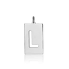 ITI NYC Uppercase Block Cut Out in Sterling Silver (28mm) (100% Polished with Bail)