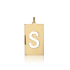 ITI NYC Uppercase Block Cut Out in Sterling Silver (28mm) (100% Polished with Bail)