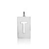 ITI NYC Uppercase Block Cut Out in Sterling Silver (28mm) (100% Polished with Bail)