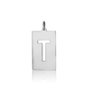ITI NYC Uppercase Block Cut Out in Sterling Silver (28mm) (100% Polished with Bail)