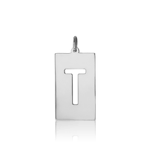 Load image into Gallery viewer, ITI NYC Uppercase Block Cut Out in Sterling Silver (28mm) (100% Polished with Bail)
