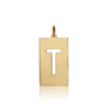 ITI NYC Uppercase Block Cut Out in Sterling Silver (28mm) (100% Polished with Bail)