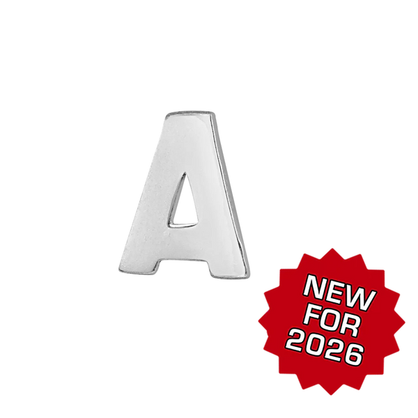 Block Initials in Sterling Silver (12.00 mm)