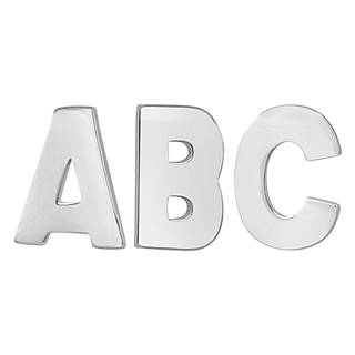 Block Initials in Sterling Silver (12.00 mm)